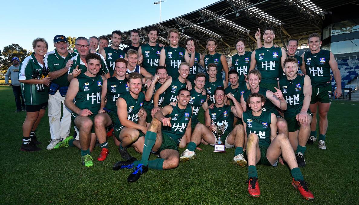 The champs: Hampden league coach Jonathan Brown said a major factor in the Bottle Greens' recent success was total commitment and buy-in from the players. Picture: Adam Trafford