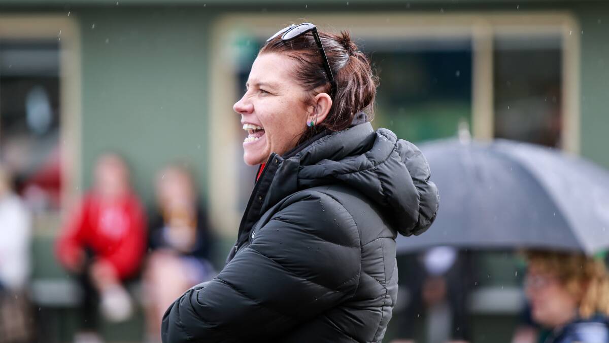 LEADER: Koroit mentor Stacey O'Sullivan coaches from the sidelines earlier this season. Picture: Anthony Brady