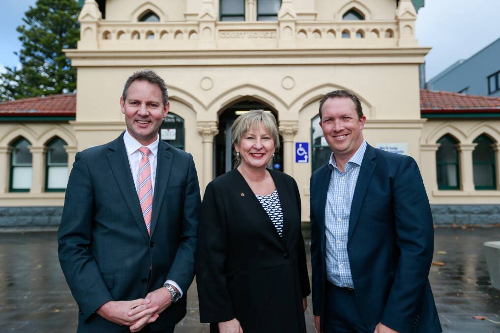 NEW LIBRARY: Minister for Training and Skills
Gayle Tierney announces a new library for South West TAFE. With her is South West TAFE CEO Mark Fidge and interim board chair Steve Waterhouse. Picture: Anthony Brady