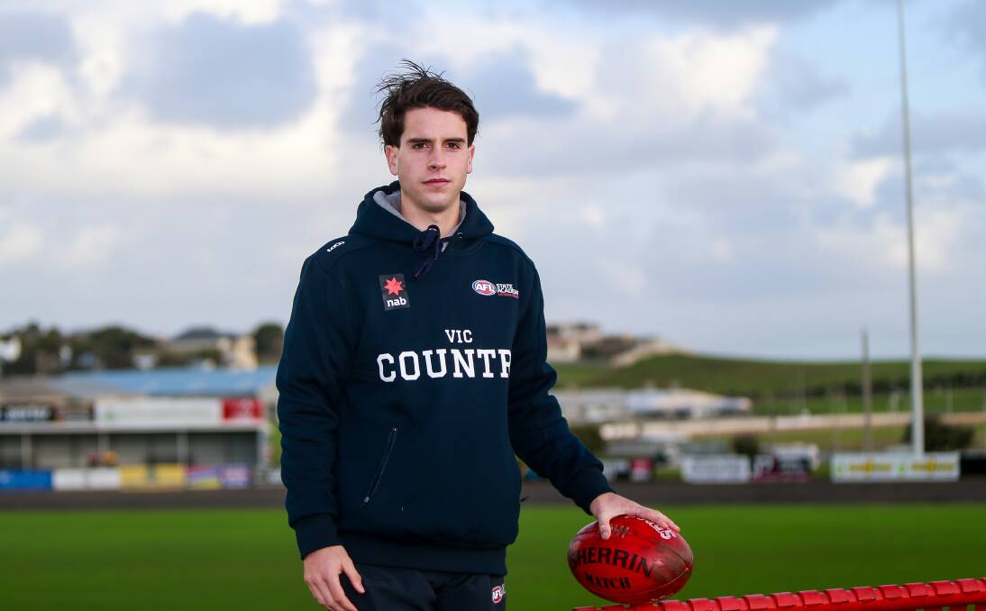 Sky's the limit: Liam Herbert, recently picked in Vic Country's under 18 squad, says he loves having good mate Jay Rantall by his side as they transition from international-level basketball to football. Picture: Anthony Brady 