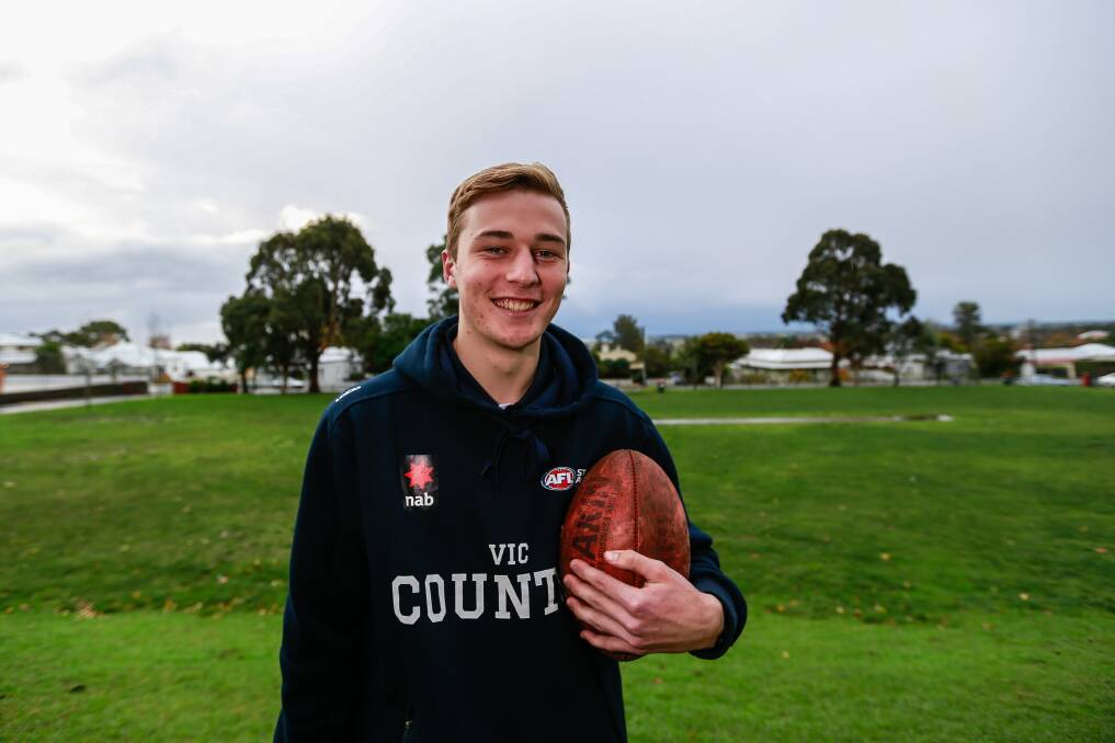 MAIN STAGE: Camperdown's Toby Mahony played for Vic Country at the AFL under 18 national championships. Picture: Anthony Brady
