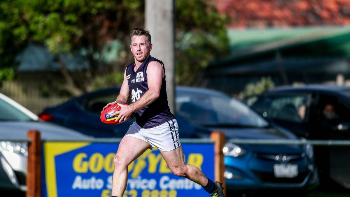 Emergency: Nirranda 2018 premiership player Aaron Searle is set to miss this year's grand final. Picture: Anthony Brady