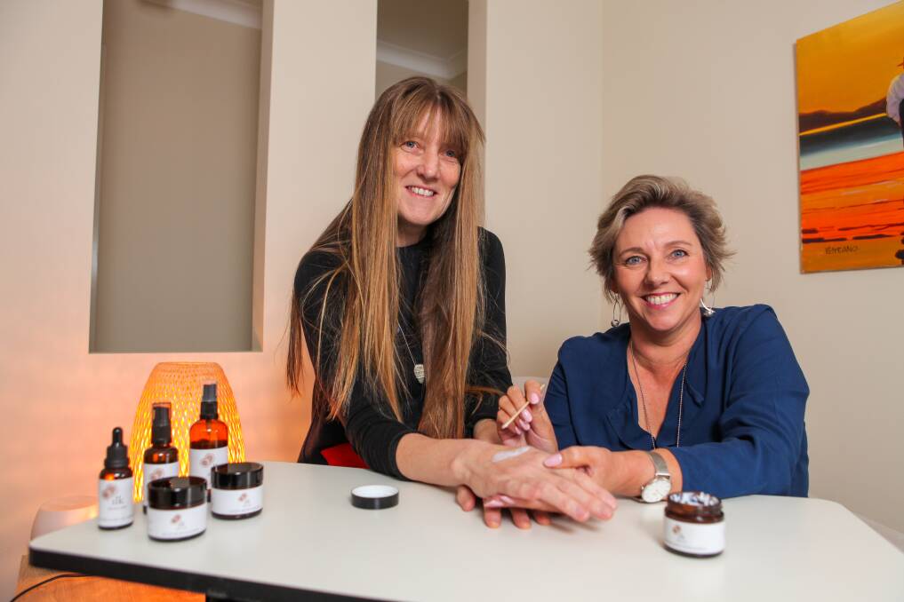 Oriel Glennan and Michelle Harry are launching a new business, Ilk Skincare, at the MADE Market in Port Fairy. Picture: Rob Gunstone