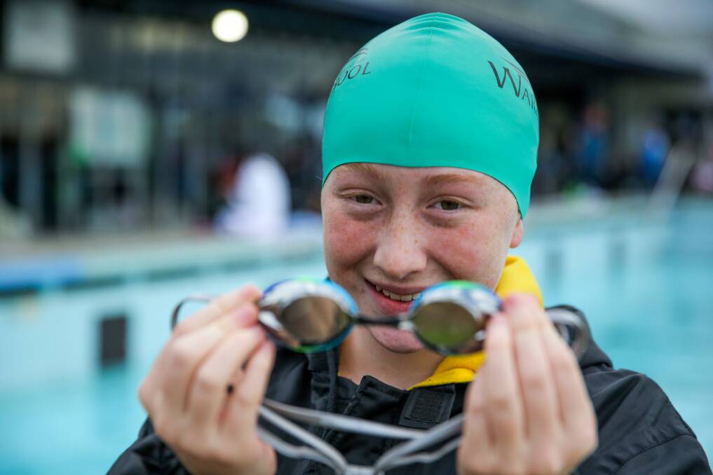 Big improver: Warrnambool's Mimi Jenkins had a weekend to remember at the Warrnambool Swimming Club's annual short course meet. She claimed eight personal best times, including 15 seconds off her 200m individual medley time. Picture: Rob Gunstone