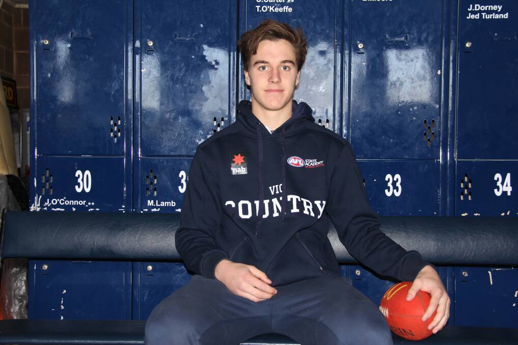IDEAL PREP: Warrnambool footballer Angus Bade, 16, has played his junior football for the Blues and credits under 16 coach Tim Hunt for helping him make the Vic Country team. Picture: Justine McCullagh-Beasy