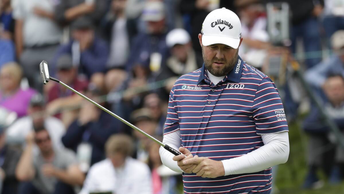 TOUGH DAY: Marc Leishman reacts after missing a putt on the third hole during the second round of the U.S. Open. Picture: AP Photo/Matt York