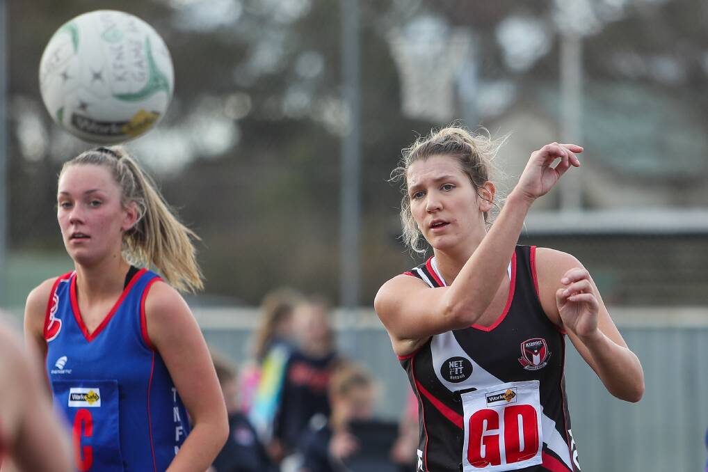 WORKING ON IT: Koroit's Kasey Owen has battled a disc complaint in her back for most of the Hampden league season. Picture: Morgan Hancock