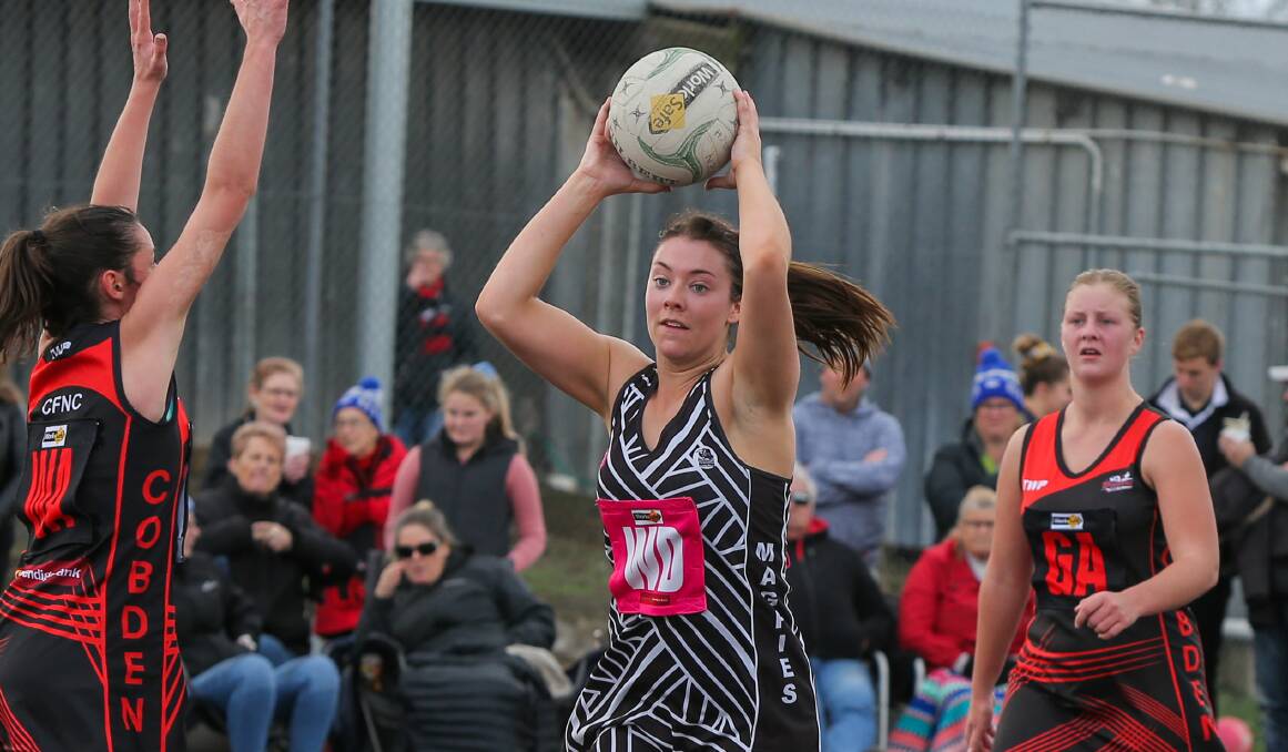 CLOSING: Camperdown's Caitlin Hall and her teammates need just one win to secure a finals berth. Picture: Rob Gunstone