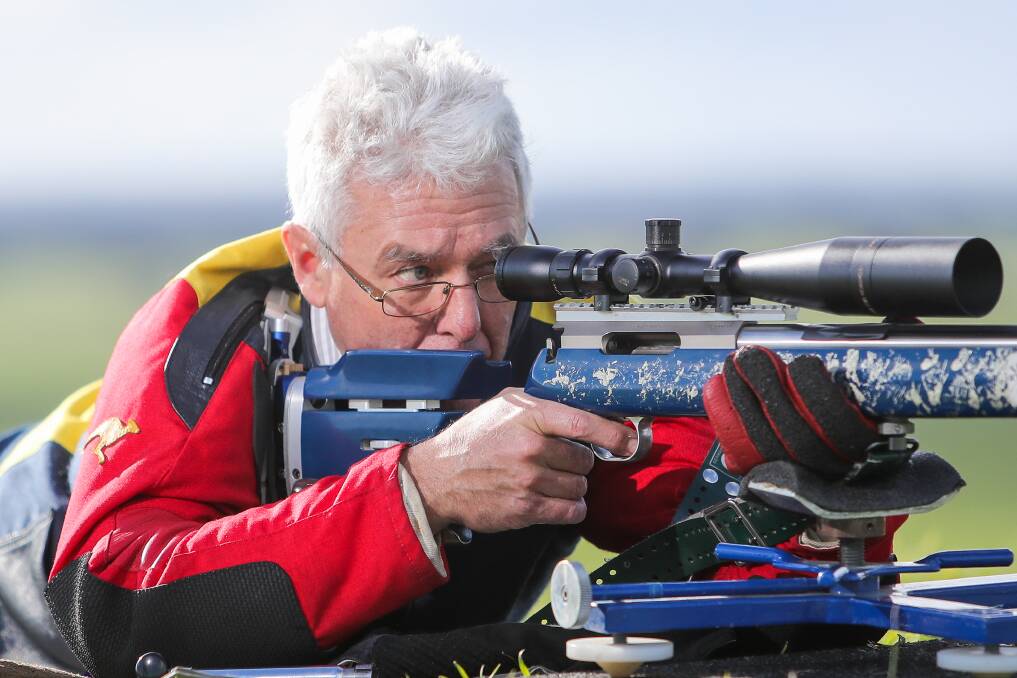 PERSISTENCE PAYS OFF: North Warrnambool Rifle Club member Tim Free practices each week. He shoots F-class and match rifle disciplines. Picture: Morgan Hancock 
