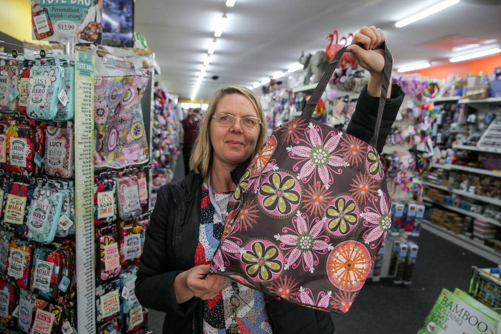 Bag ban: Warrnambool Bargin Buys store manager Niki Lockett is not worried about the ban on single use plastic bags. Picture: Rob Gunstone