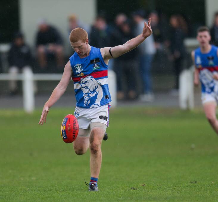 Eyes on the prize: Paddy Mahony booted two goals for Panmure against East Warrnambool. Picture: Rob Gunstone