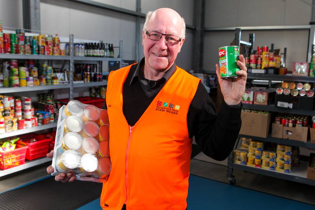 FULLY STOCKED: Warrnambool Foodshare's Dedy Friebe is delighted with the donations that have been received recently. Picture: Rob Gunstone