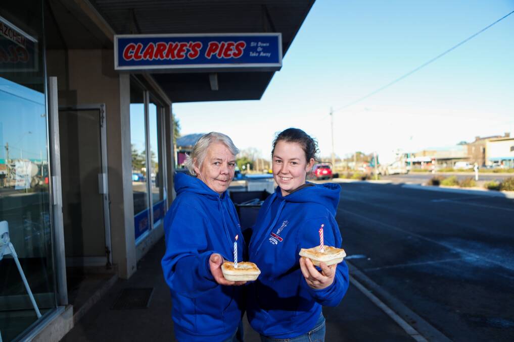 GENERATIONS OF PIES: Clarke's Pies owner Annette McLennan alongisde her daughter and co-worker Nicole McLennan. Picture: Morgan Hancock