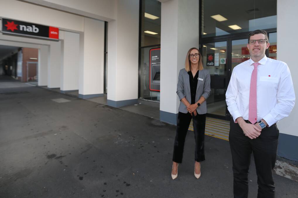 $2-MILLION UPGRADE: South-west managing partner Jaime Barr and branch manager Scott Coverdale outside the Koroit Street site ahead of a three-month closure while renovations occur. Picture: Mark Witte