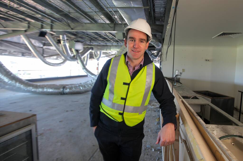 UPGRADES: Warrnambool Racing Club chief executive officer Peter Downs inside the Matilda Room in June as construction started on the club's redevelopment. Picture: Rob Gunstone