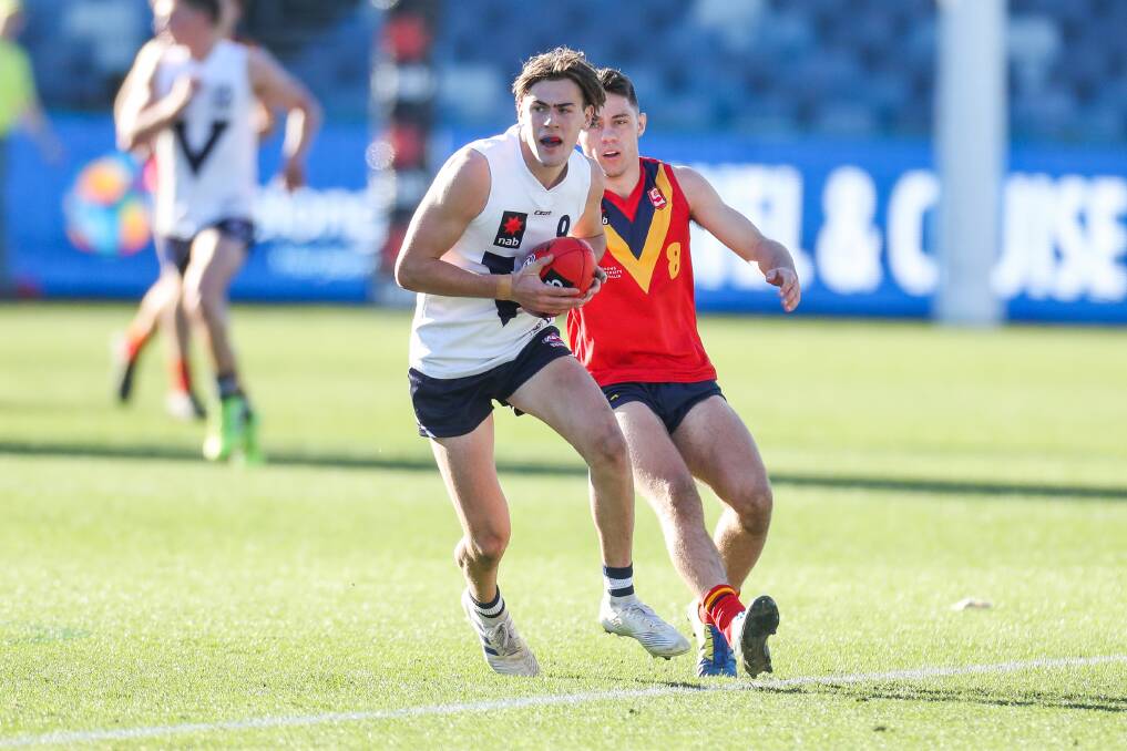 BIG STAGE, BIG MOMENTS: Terang Mortlake's Isaac Wareham believes his form for Vic Country helped pique AFL clubs' interest. Picture: Morgan Hancock