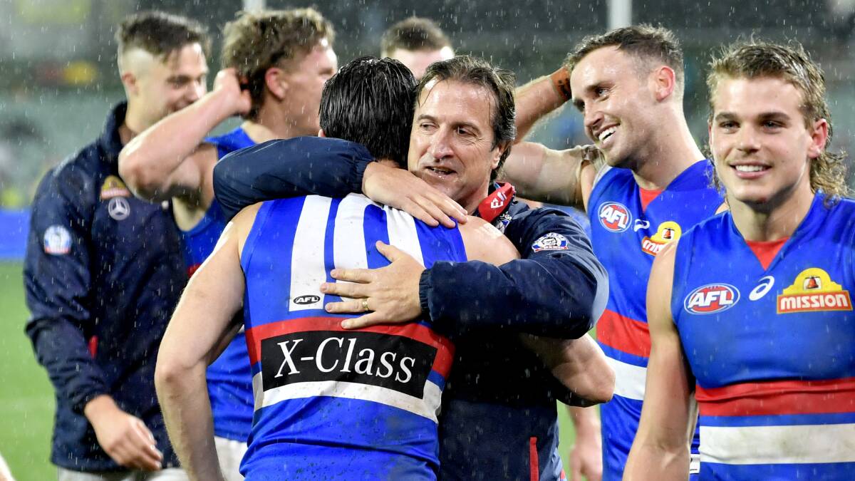 BACKING UP: Easton Wood has echoed coach Luke Beveridge's thoughts on making parallels with the 2016 premiership year. Picture: AAP Image/Sam Wundke
