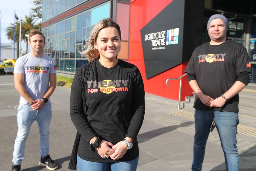 Ready to party: Coedie Carter, Cody Chatfield and Nathan Douglas are organising the NAIDOC Ball on Friday night. Picture: Mark Witte