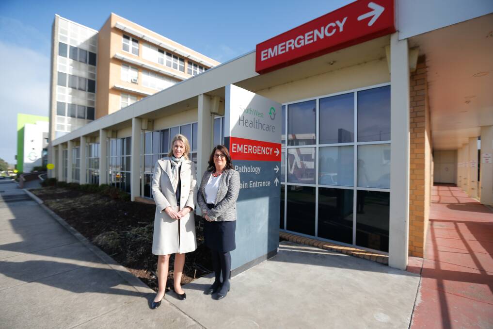 TOUR: State opposition health spokeswoman Georgie Crozier and Member for South West Coast Roam Britnell at the Warrnambool Base Hospital. Picture: Mark Witte