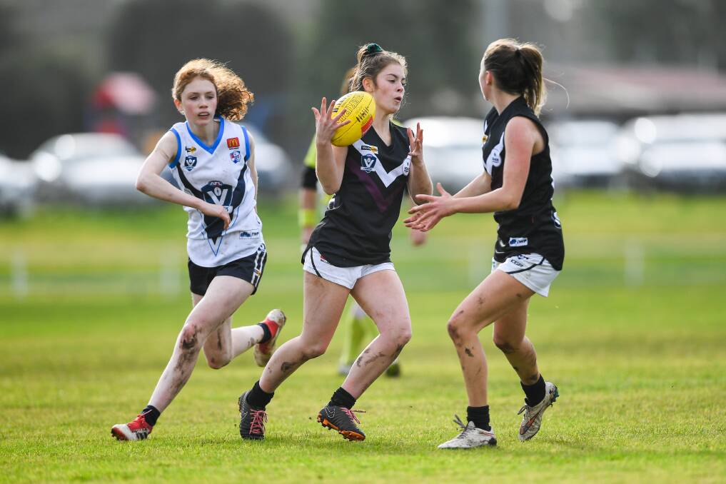 TRUE BLUE: Warrnambool's Lucy Moloney, pictured playing for the DUFFL representative side last week, is the only Blue who will graduate from under 18 ranks at the end of the season. Picture: Morgan Hancock