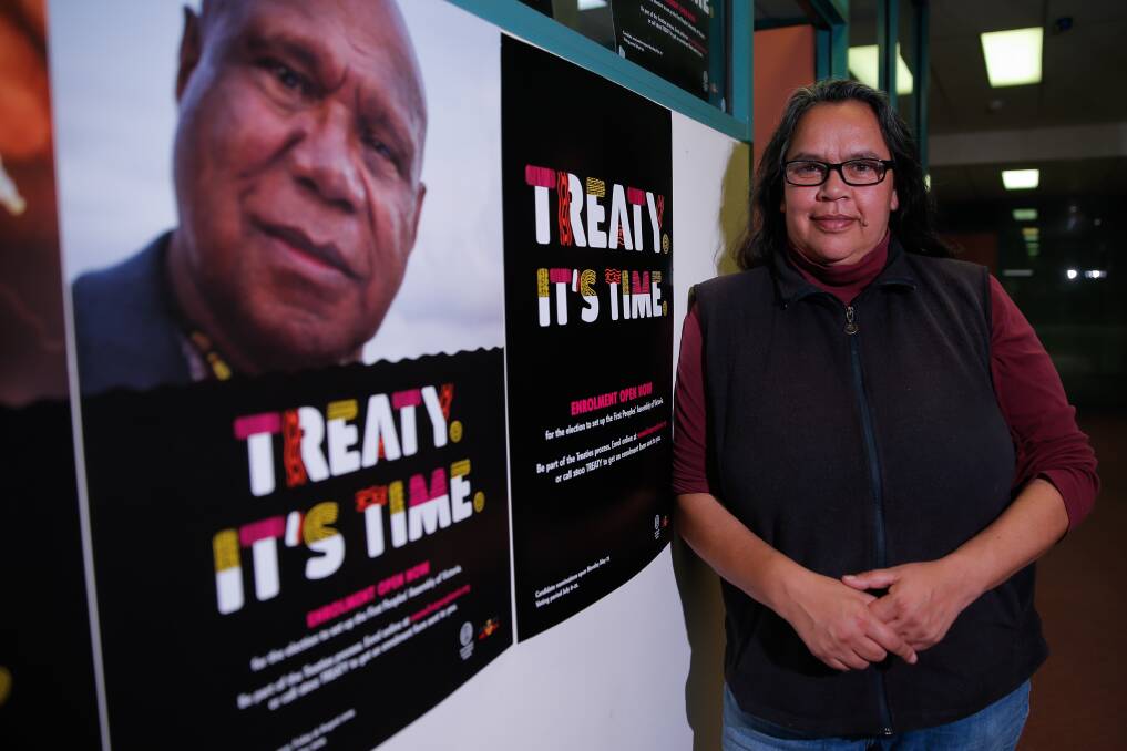 Election: Gunditjmara woman Charmaine Clarke is one of five candidates in the south-west campaigning to be elected to the First Peoples' Assembly. Picture: Mark Witte