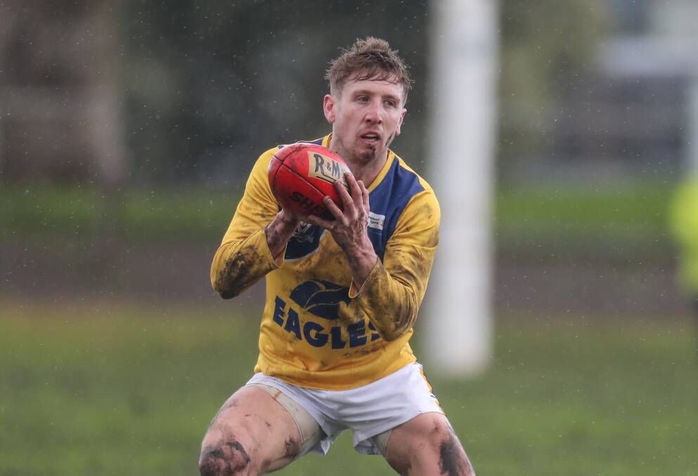 FLYING: Eagle Darcy Keast has had big roles on opposition key forwards in 2019. Picture: Rob Gunstone
