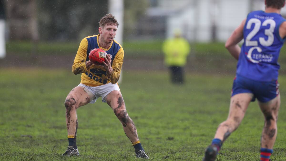 KEY STOPPER: North Warrnambool Eagles' Darcy Keast has been a key pillar of his side's backline. Picture: Rob Gunstone