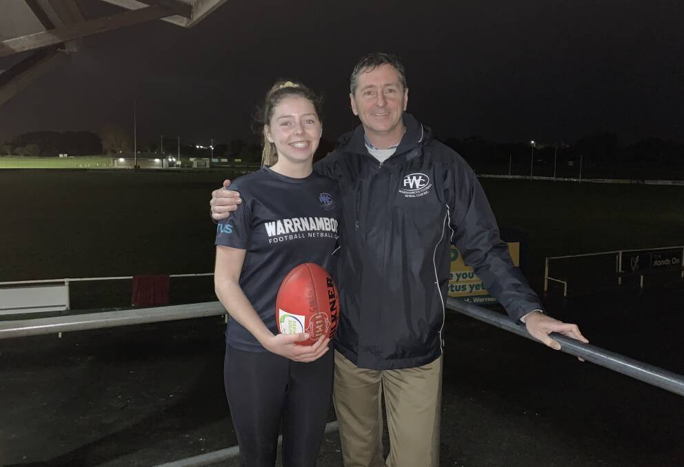 FAMILY LINKS: Warrnambool's Molly O'Brien plays football for the Blues' under 18 female side. Her dad Matt is Warrnambool's senior coach. Picture: Justine McCullagh-Beasy