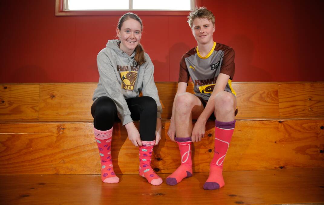 STEPPING UP: Emma McLaren, 14, and Will Owen, 15, are happy to do their part to support the McGrath Foundation. Picture: Mark Witte