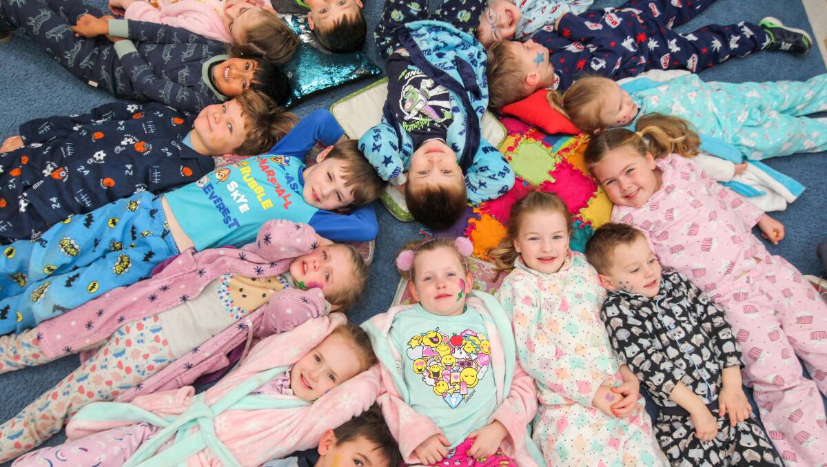 Kindergarten kids get comfy in their pyjamas for National Pyjama Day