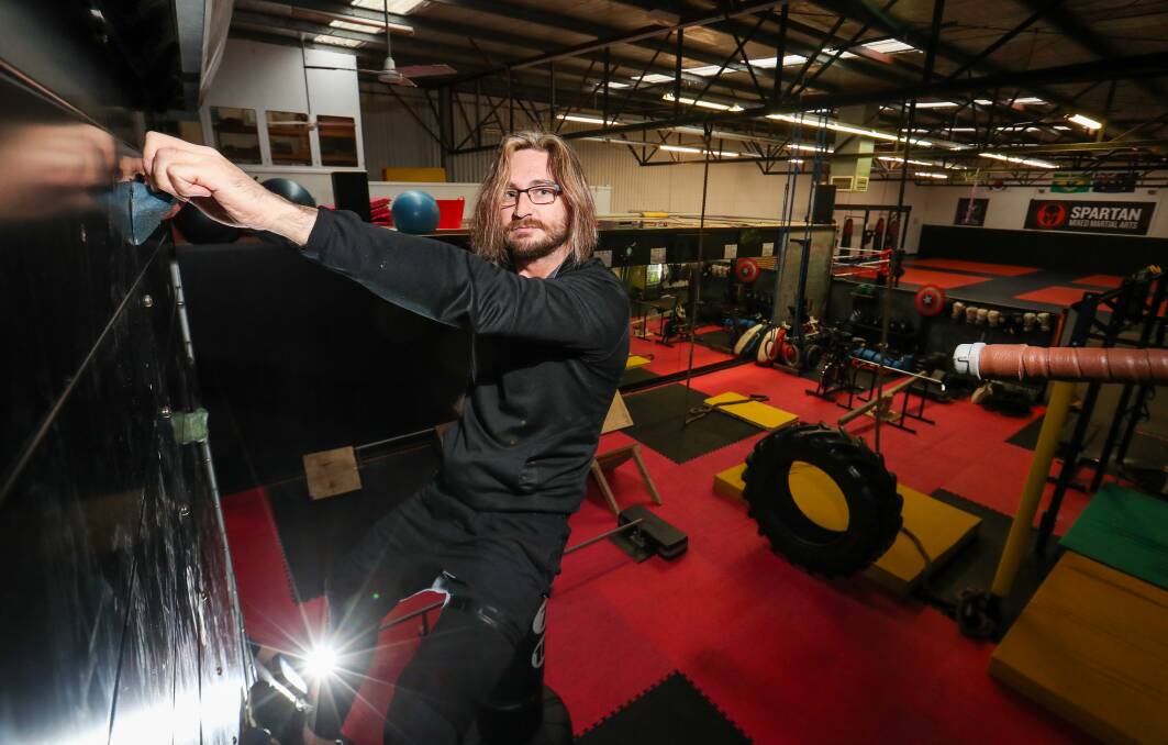 High intensity: Matthew Murray is running a Ninja Warrior style training programs at his gym. Picture: Morgan Hancock