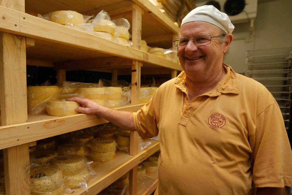 Family business: Local cheese producer Julian Benson in one of the storage rooms at Apostle Whey. Picture: Mark Witte