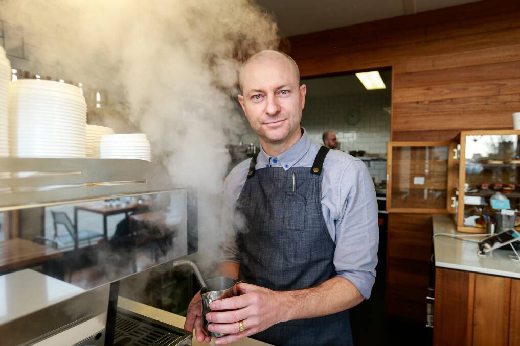 LABOUR OF LOVE: Cafe owner and barista Henry Bird at Rough Diamond Cafe in Warrnambool says competition has grown in the city's cafe culture. Picture: Anthony Brady