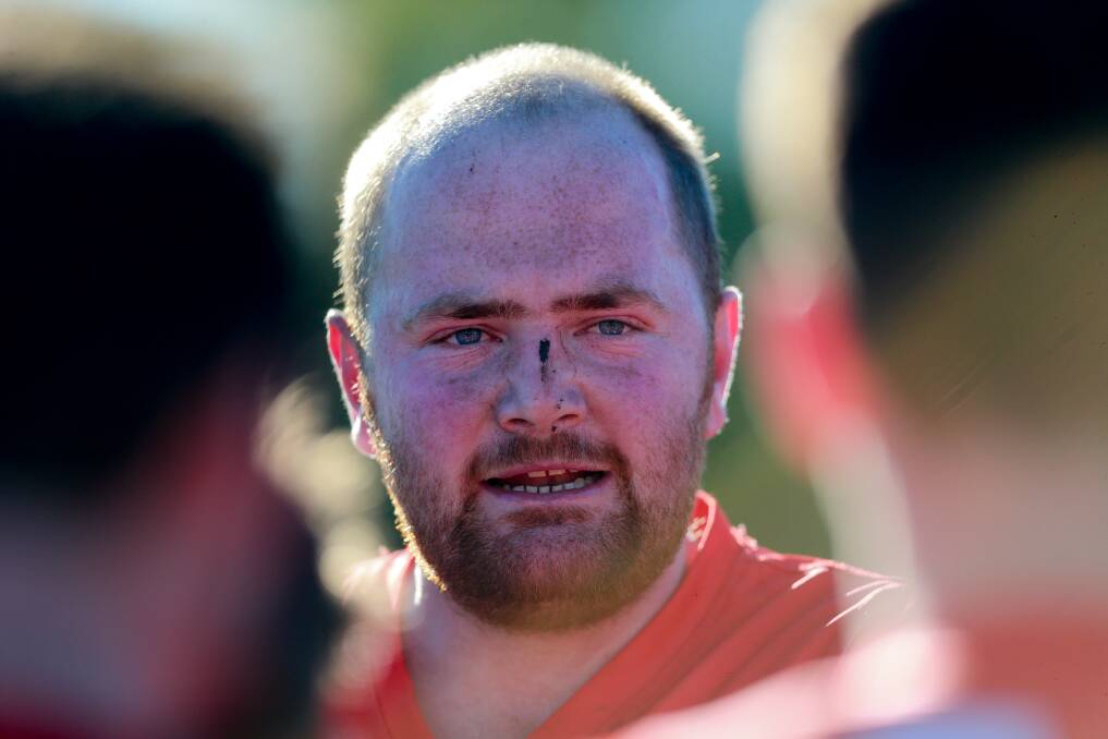 Respected: Timboon Demons coach and ruckman Marcus Hickey is considered one of the trickiest opponents in the Warrnambool and District league. Picture: Anthony Brady