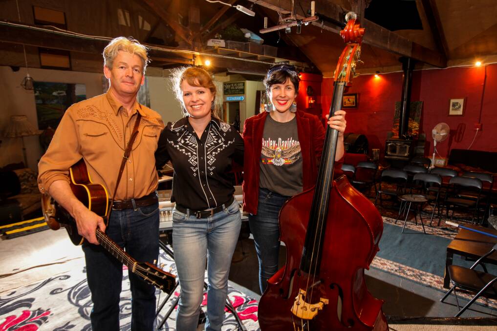 The Devil Women from Mars: Peter Daffy, Jane McSween, and Becky McCann will hit the stage at the Steam Laundry in Camperdown in support of Luke Plumb and the Circuit. Picture: Rob Gunstone