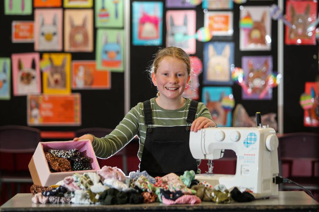 YOUNG FIGHTER: Bailey MacDonald, 12, has been creating scrunchies to raise money for South West Cancer Centre. Picture: Morgan Hancock