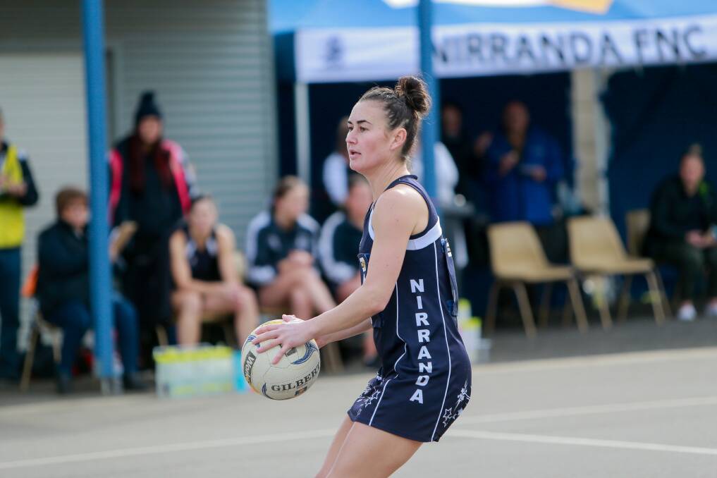 Midcourt leader: Nirranda's Anna Archie was among her team's best players on Saturday against Kolora-Noorat. Picture: Anthony Brady