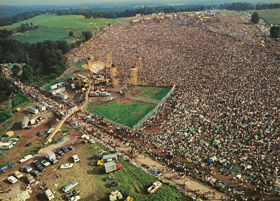 WOODSTOCK: 500,000 descended upon Max Yasgur's 243 hectare dairy farm in Bethel, New York on August 15-18 for the free music concert that would define music for generations to come; Woodstock. Photo credit: Henry Diltz Photography
