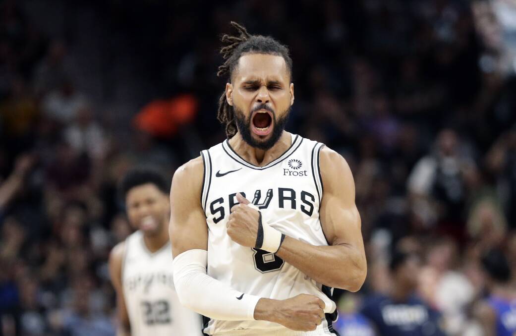 COME ON: San Antonio Spurs' Patty Mills will play with Warrnambool export Nathan Sobey at the FIBA World Cup. Picture: AP