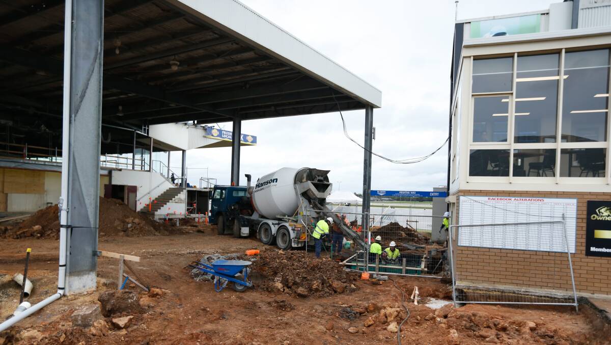 UPGRADES: Work is underway for the new grandstand at the Warrnambool Racing Club. Picture: Mark Witte