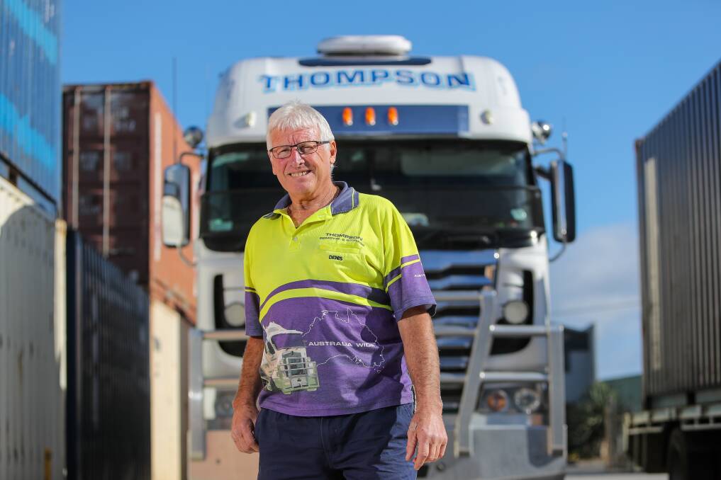 On the road: Denis Thompson is one of three finalists for removalist of the year. Picture: Morgan Hancock