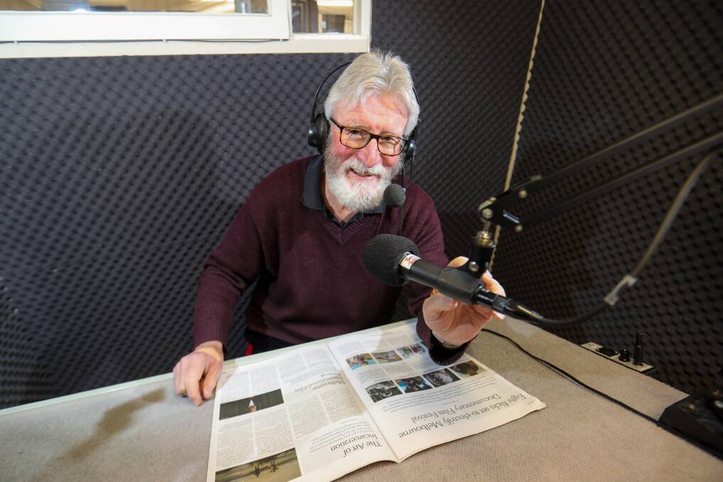 On Air: 3WAY FM president John MacInnes in the new studio fitted out for the news broadcast. Picture: Morgan Hancock