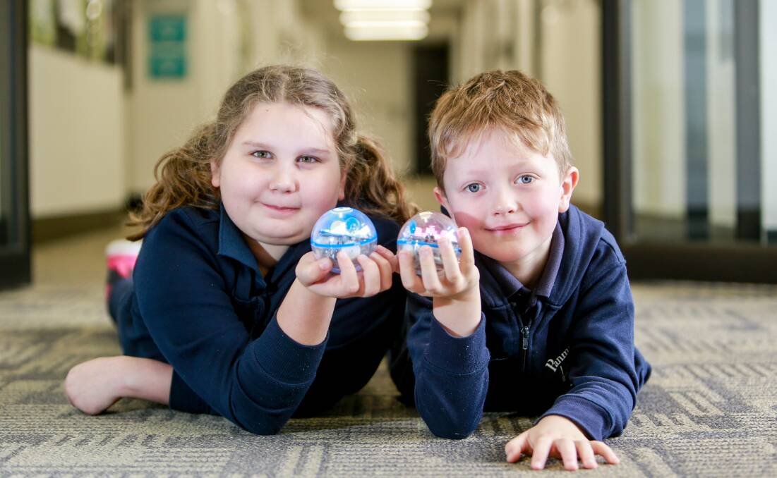 STEM EDUCATION: Deakin University hosted primary school students as part of Science Week. Panmure Primary School students Tilly and Oliver joined in. Picture: Anthony Brady