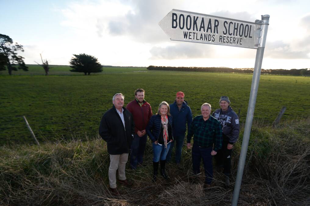 Bookaar residents Laurie Hickey, Andrew Smith, Sophie and Andrew Wilson, Rodney Johnson and Andrew Duynhoven. Picture: Mark Witte