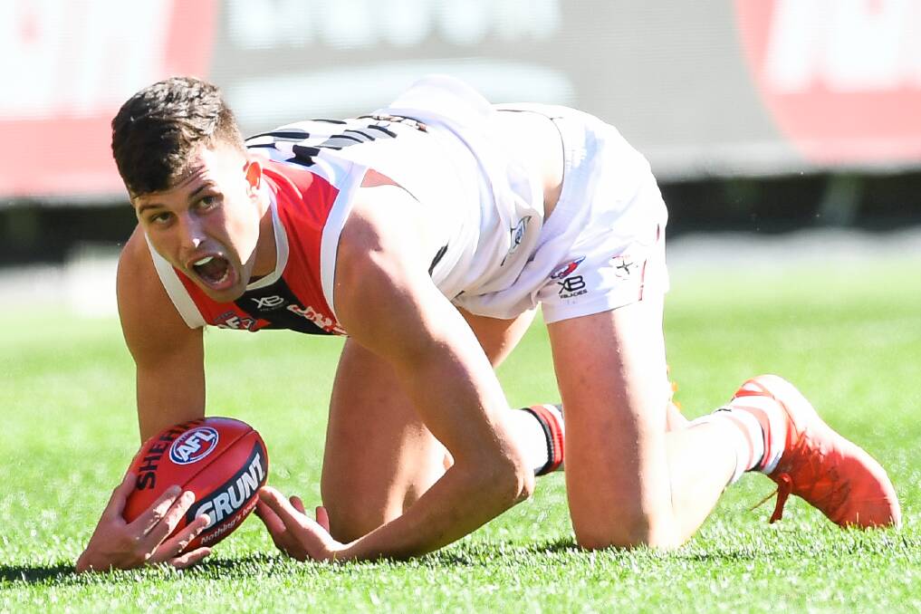 WORTH THE WAIT: St Kilda's Rowan Marshall, who hails from Portland, spent time in the Ballarat league and VFL before the Saints drafted him as a mature-age ruck prospect. Picture: Morgan Hancock