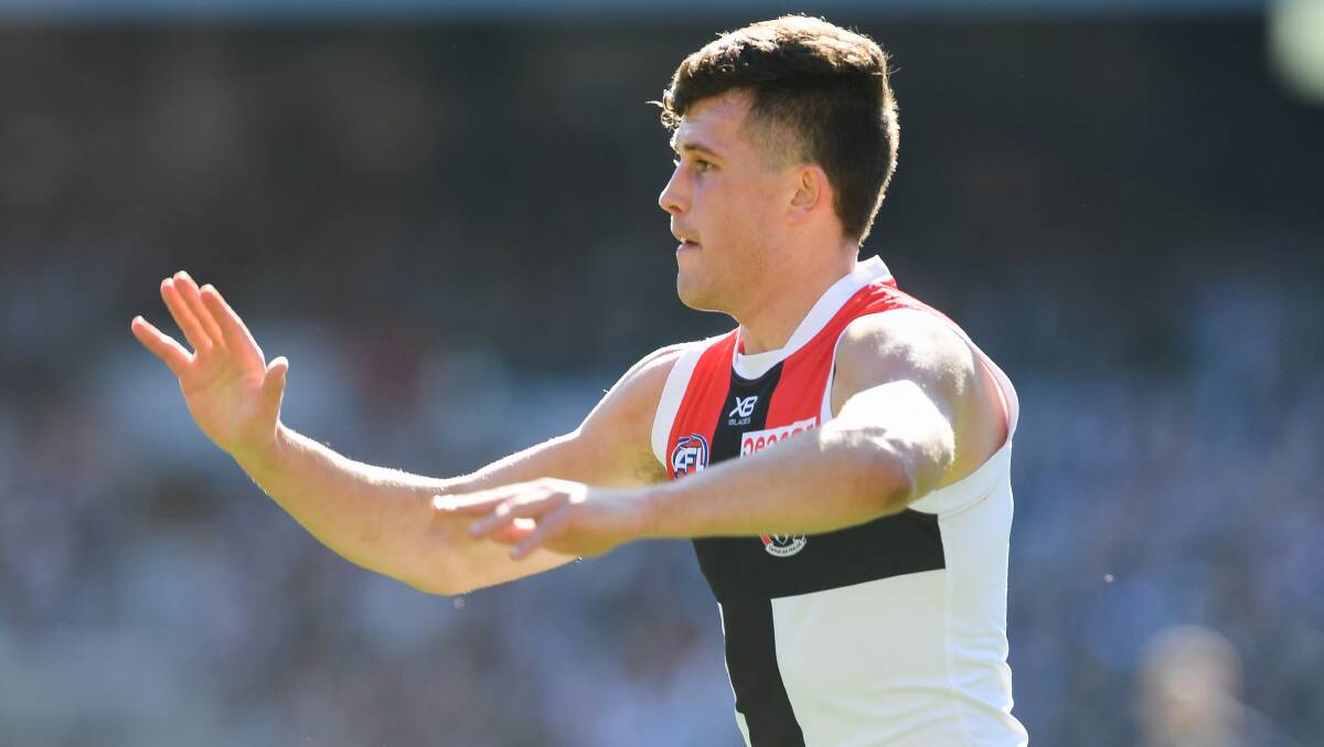 NEW ROLE: St Kilda's Rowan Marshall stepped up as the club's number one ruckman. Picture: Morgan Hancock