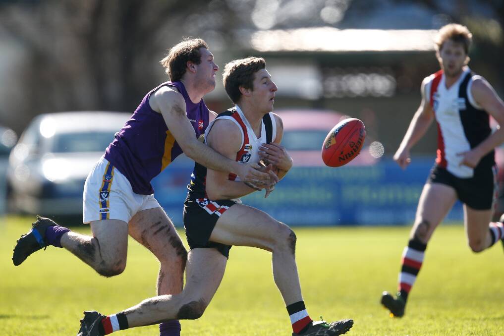 WELL-OILED MACHINE: Koroit's Jack Gleeson plays as a rebounding defender. He says the Saints' back line helps him understand when to attack and when to defend. Picture: Mark Witte