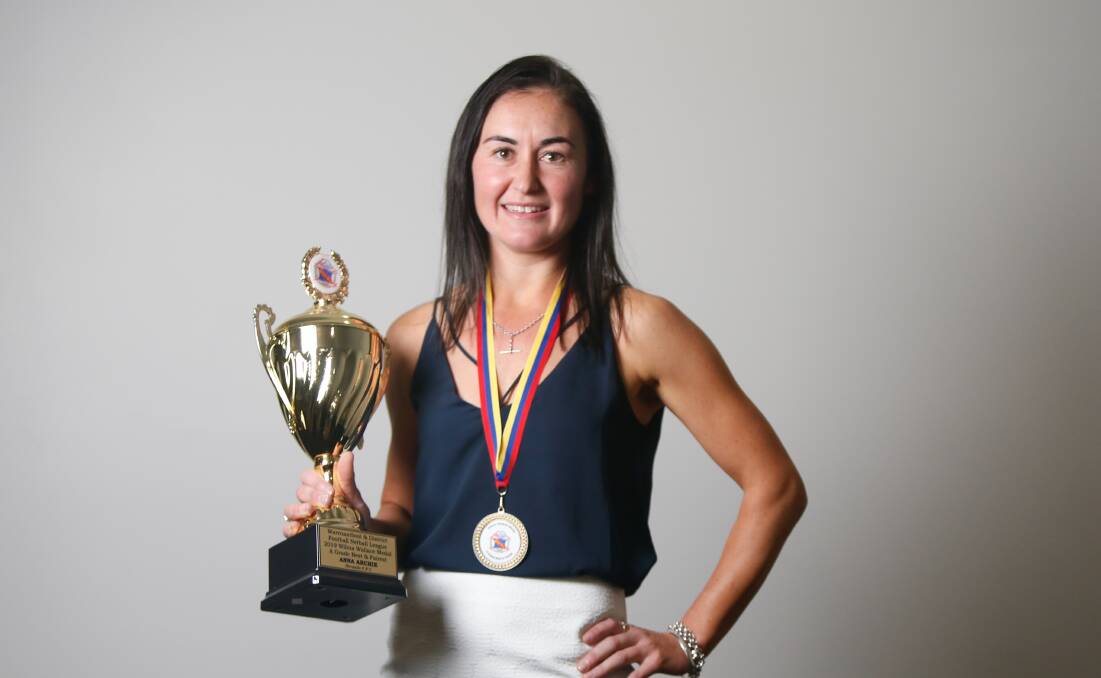 Night to remember: 2019 Wilma Wallace Medallist Anna Archie Picture: Mark Witte