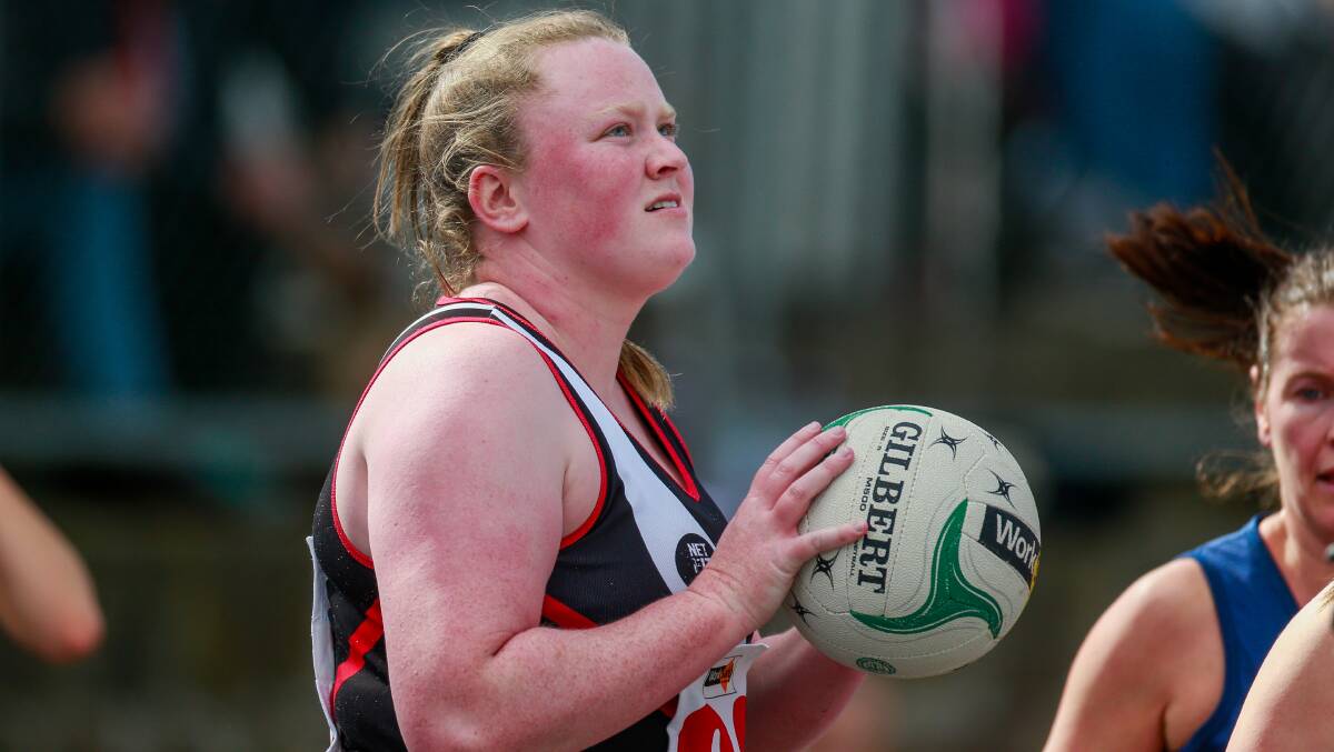 MARCH LEADER: Koroit's Nell Mitchell is a key player in the Saints' bid for a hat-trick of open netball flags. Picture: Morgan Hancock