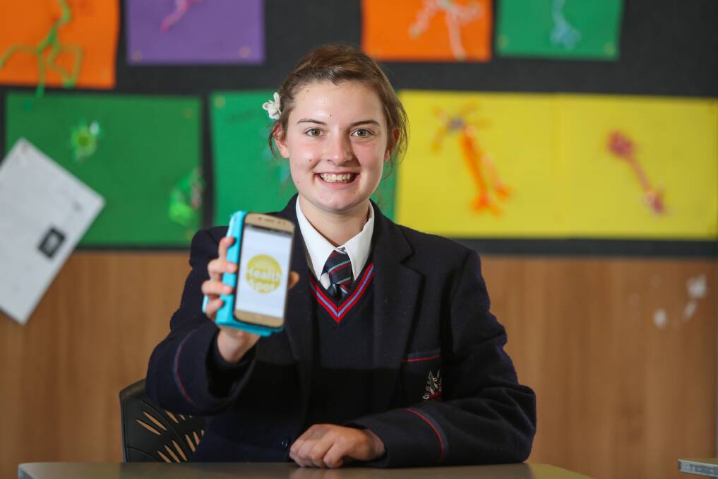 TECH DESIGNER: This time last year Nina Fitzsimmons would never have expected she would be declared the regional winner at Tech Girls Are Superheroes Challenge Victorian Showcase. Picture: Morgan Hancock